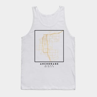 ANCHORAGE ALASKA CITY STREET MAP ART Tank Top